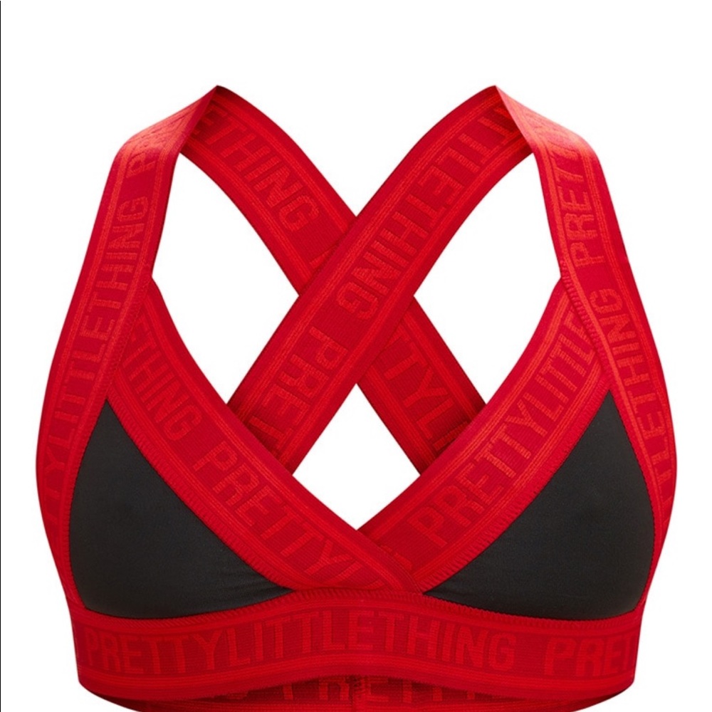 PrettyLittleThing Red Band Logo active set - Picture 2 of 11